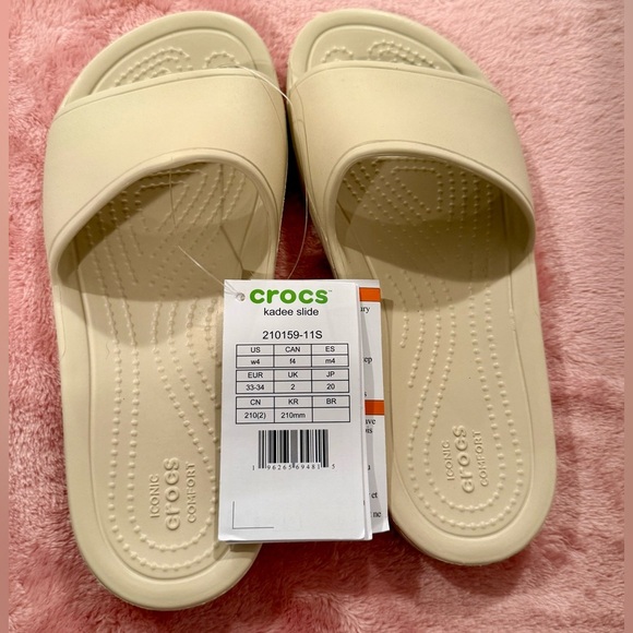 CROCS Women's Kadee Tan Slide Sandals/size 4 - Picture 5 of 6